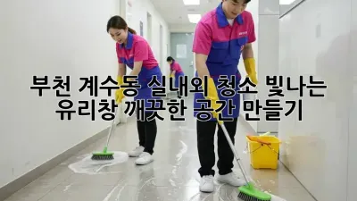 부천 계수동 실내외 청소: 빛나는 유리창, 깨끗한 공간 만들기